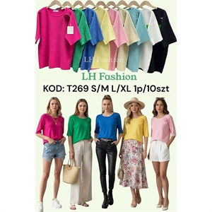 Sweter damski z krótkim rękawem  S/M-L/XL
