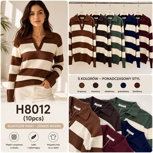 Sweter damski z dekoltem w serek