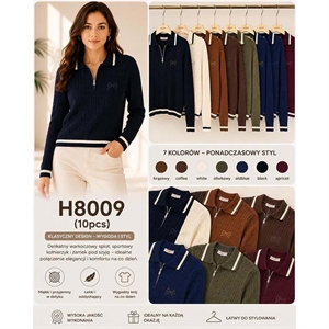 Sweter damski z dekoltem w serek