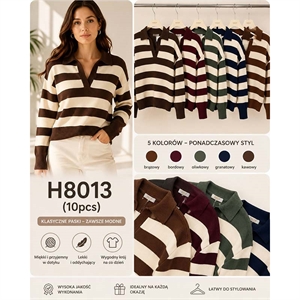 Sweter damski z dekoltem w serek