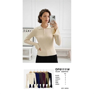 Sweter damski z dekoltem w serek