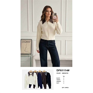 Sweter damski rozpinany na zamek