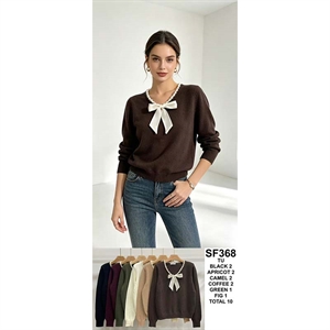 Sweter damski z dekoltem w serek