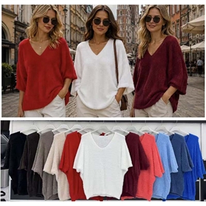Sweter damski z krótkim rękawem