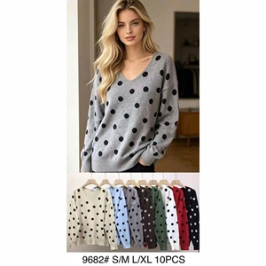Sweter damski z dekoltem w serek  S/M-L/XL