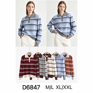 Sweter damski z dekoltem w serek  M-2XL