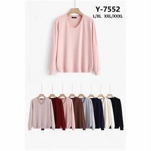 Sweter damski z dekoltem w serek  L-3XL
