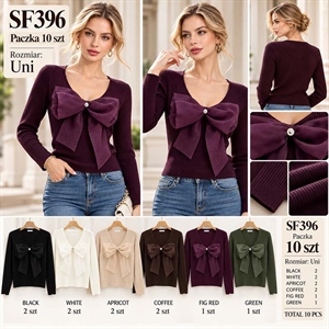 Sweter damski z dekoltem w serek