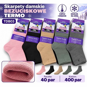Skarpetki bezuciskowe termo damskie 35-42
