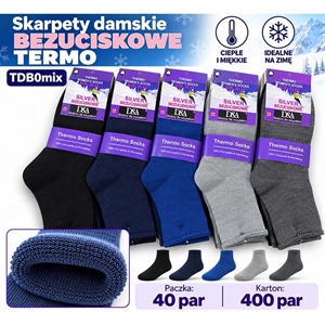 Skarpetki bezuciskowe termo damskie 35-42