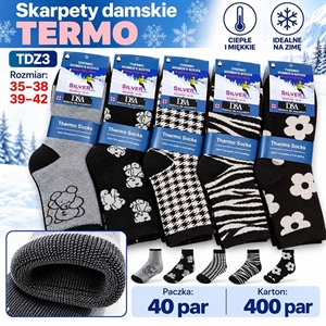Skarpetki bezuciskowe termo damskie 35-42