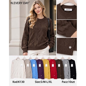 Sweter damski okrągły  S/M-L/XL