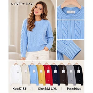 Sweter damski okrągły  S/M-L/XL