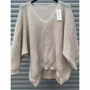 Sweter damski z dekoltem w serek