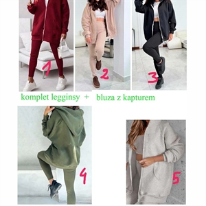Komplet Legginsy + Bluza z kapturem produkt Turecki  M-XL