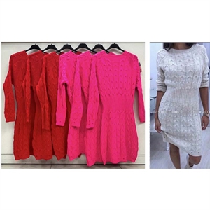 Okrągła sukienka sweterkowa damska