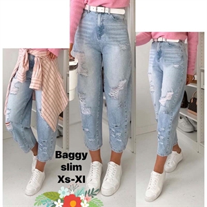 Jeansy baggy slim  XS-XL
