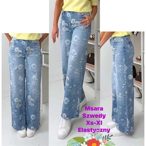 Jeansy szerokie nogawki  XS-XL