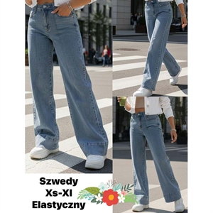 Jeansy szerokie nogawki  XS-XL