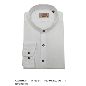 Koszula męska Ala len na stójce krój regular fit produkt Turecki 3XL-6XL