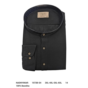 Koszula męska Ala len na stójce krój regular fit produkt Turecki 3XL-6XL