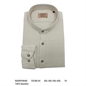 Koszula męska Ala len na stójce krój regular fit produkt Turecki 3XL-6XL