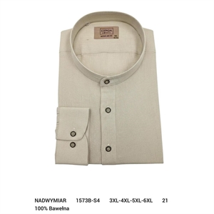 Koszula męska Ala len na stójce krój regular fit produkt Turecki 3XL-6XL