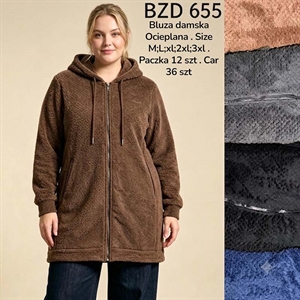 Długa bluza damska ocieplana M-3XL