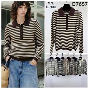 Sweter damski z kołnierzykiem  M/L-XL/2XL