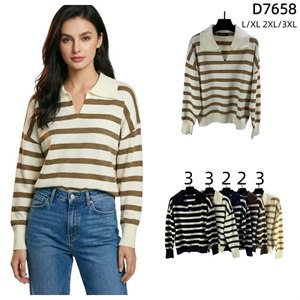Sweter damski z kołnierzykiem  L/XL-2XL/3XL