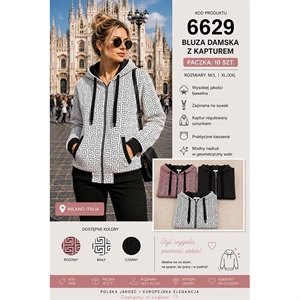 Bluza damska rozpinana na zamek z kapturem  M/L-XL/2XL