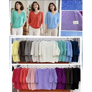 Sweter damski z dekoltem w serek
