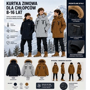 Kurtka zimowa chłopięca  8-16 lat