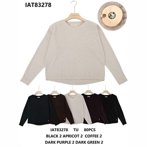 Sweter damski z dekoltem w serek