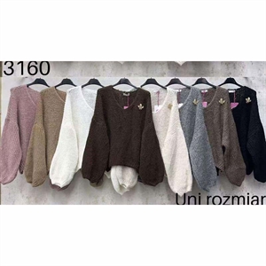 Sweter damski z dekoltem w serek