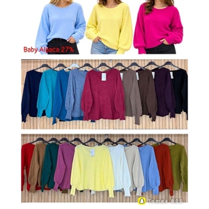 Sweter damski z dekoltem w serek