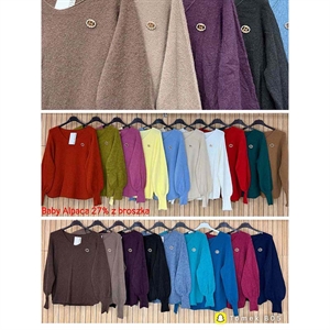 Sweter damski z dekoltem w serek