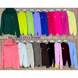 Sweter damski z dekoltem w serek