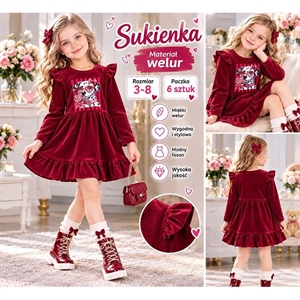Sukienka dziewczęca 3-8