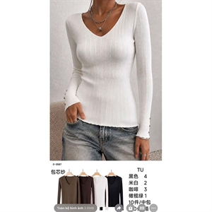 Sweter damski z dekoltem w serek