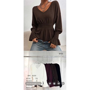 Sweter damski z dekoltem w serek