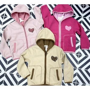 Bluza dziewczęca rozpinana na zamek z kapturem  98-128