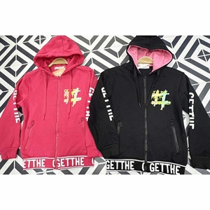 Bluza dziewczęca rozpinana na zamek z kapturem  134-164