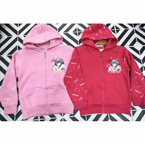 Bluza dziewczęca rozpinana na zamek z kapturem  116-146