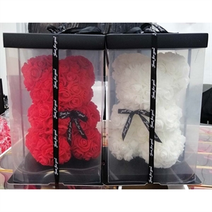 Miś walentynkowy z różyczek 20cm