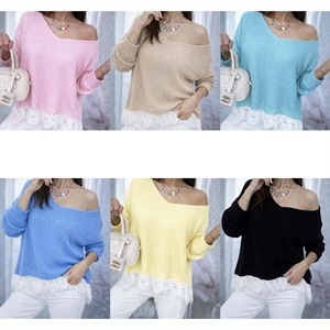 Sweter damski z dekoltem w serek