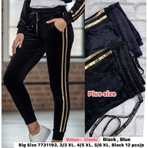 Spodnie welurowe cienkie Big Size  2/3XL-5/6XL