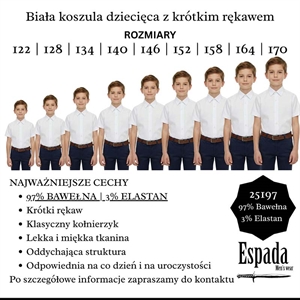 Koszula dziecięca z krótkim rękawen produkt Turecki  122-170cm