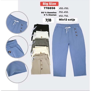 Spodnie damskie 7/8 Big Size  4XL-5XL/6XL-7XL