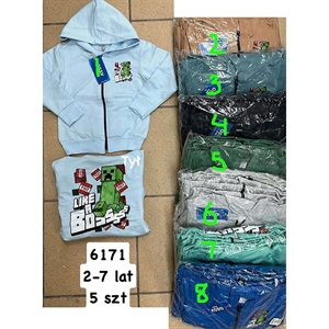 Bluza chłopięca rozpinana na zamek z kapturem produkt Turecki  2-7 lat